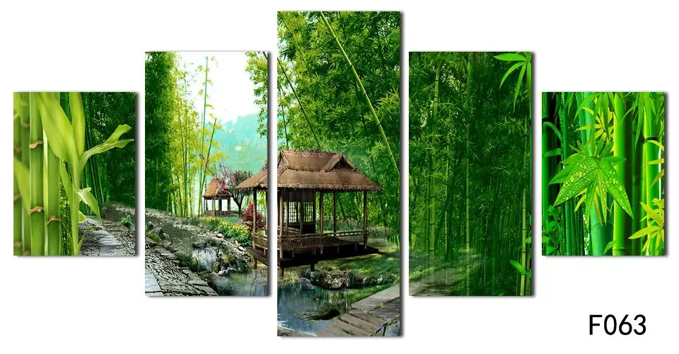 Новая популярная картина маслом бамбуковый пейзаж Картина на холсте красивая
