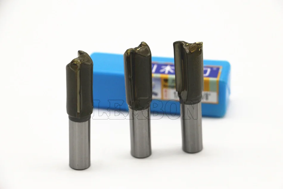 LEABON 1/4 &quotx 1/2&quot 12 7 мм Диаметр двойной флейты прямой бит древесины фрезы Фрезы |