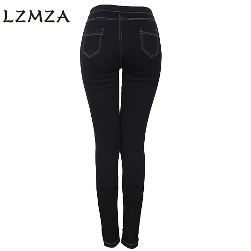 LZMZA 2017 Autumn Plus Size 5XL Stretch Women's Pants Black Pencil Ladies Cotton High Waist Elastic Skinny Trousers | Женская одежда