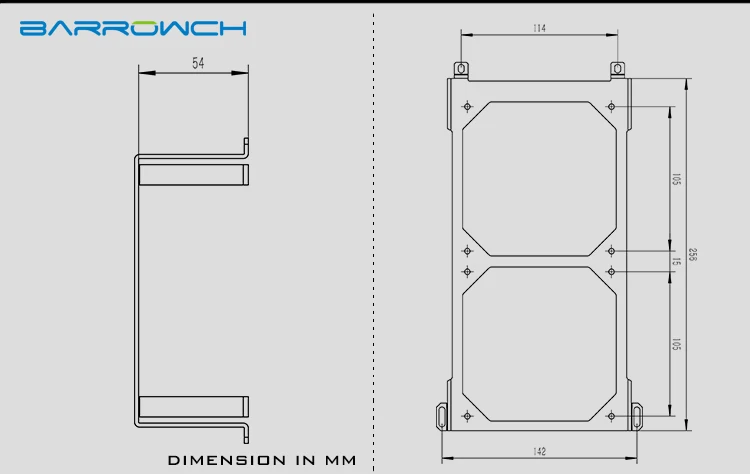 Barrowch FBACER 01 240 мм радиатор легко установить кронштейн для модульного шасси|Кулеры