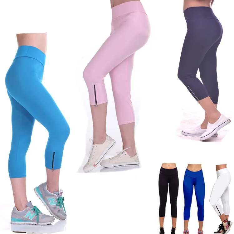 MINSUNDA модная спортивная одежда растягивается Высокая талия брюки фитнес молния