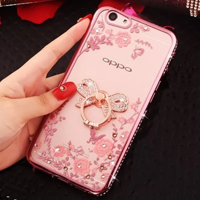 Rose Gold Tie Diamond сад чехол для huawei Honor P 30 20 10 9 8 Lite плюс mate 10 9 8 pro NOVA4 милый медведь заячьи ушки блеск 360 кольцо Fundas - Цвет: Rose Gold Tie