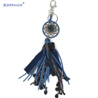 new keychains womam lanyards keys ring key finders bag rings bag chain leather tassel pompoms dream catcher pendant keychains