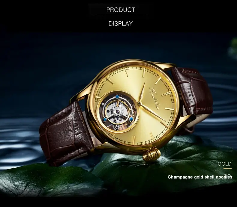 Высококачественные деловые мужские Tourbillon механические наручные часы с синим циферблатом и ручным заводом, Tourbillon мужские наручные часы Reloj de hombre
