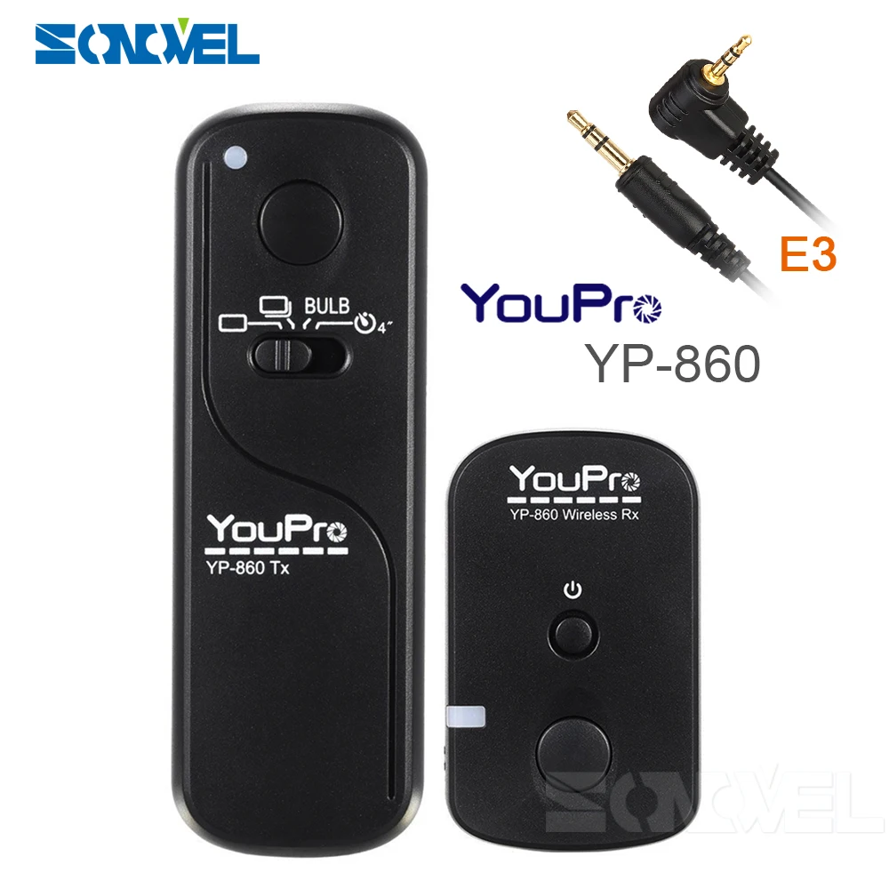 

YP-860 E3 Wireless Remote Shutter Release For Canon 1300D 1200D 850D 800D 760D 750D 700D 650D 600D 200D 100D 60D 70D 80D 77D