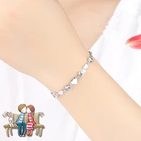 everoyal vintage crystal heart girls bracelets jewelry trendy silver 925 bracelet for women bride wedding accessories female