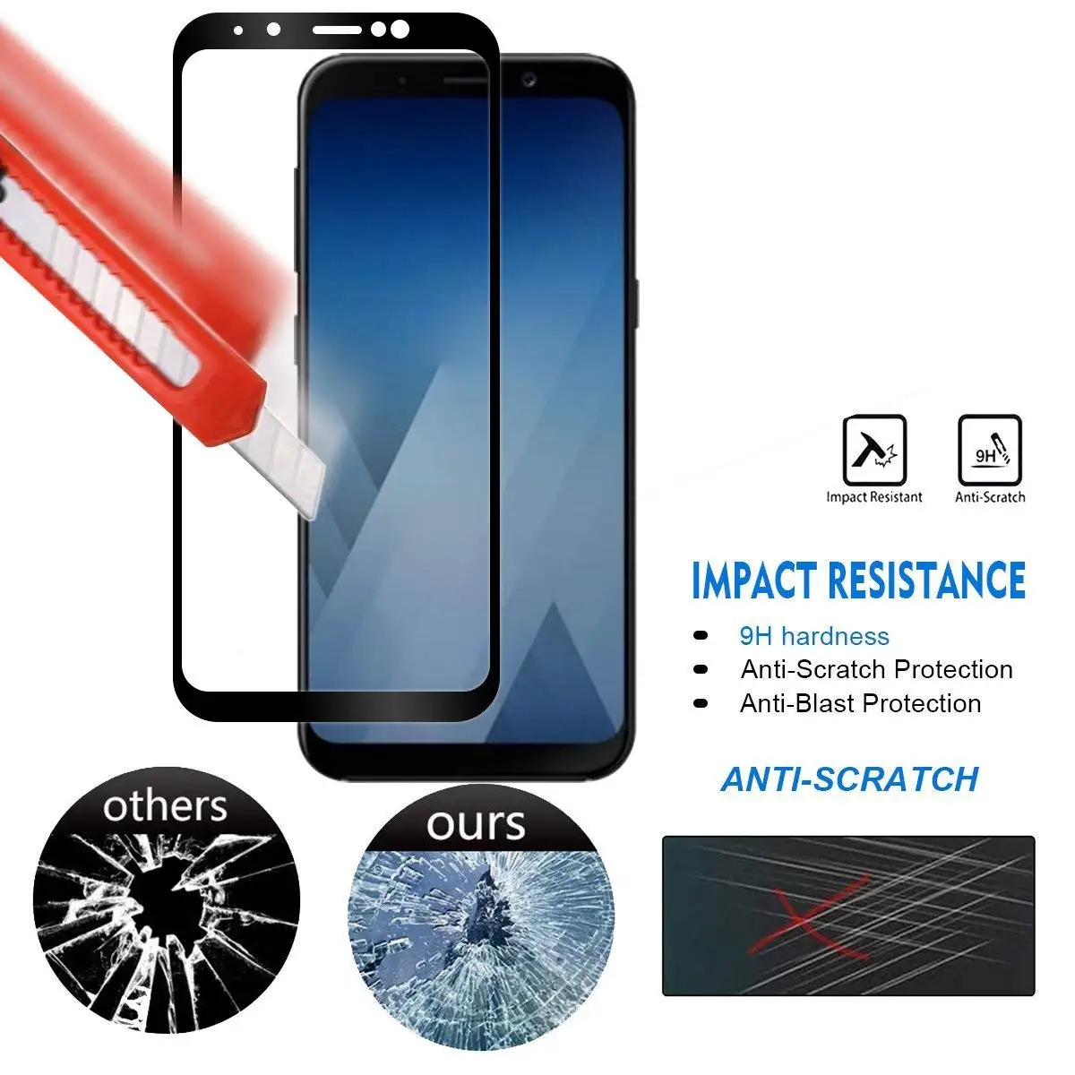 9H 2.5D полное покрытие закаленное стекло для Samsung Galaxy A8 Plus 2018 Защитное