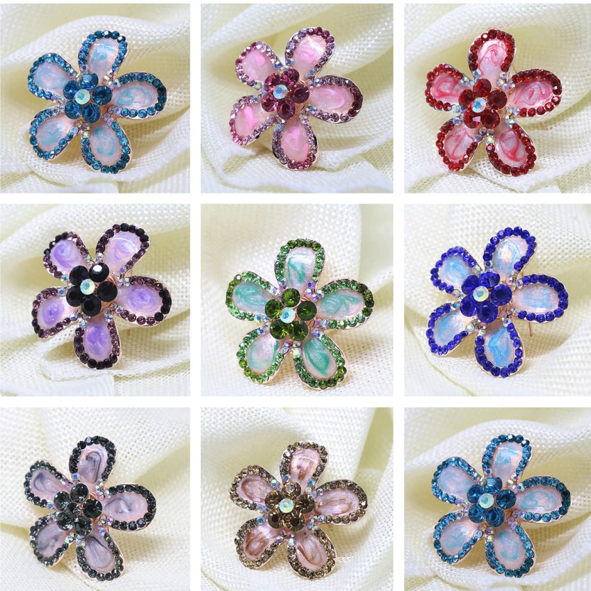 Горячая Распродажа модные простые эмалированные броши в виде цветка булавки