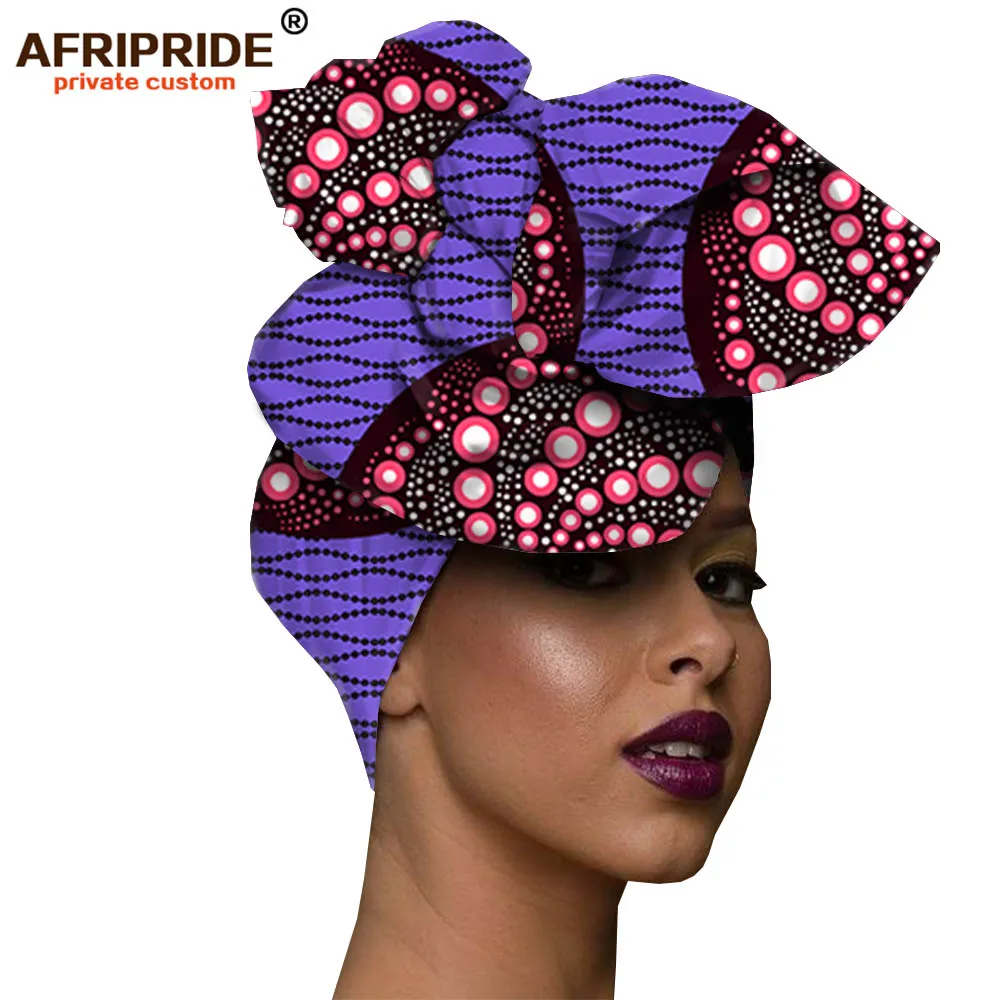 Африканская мода, повязка на голову для женщин, AFRIPRIDE, bazin richi, высокое качество, хлопок, воск, принт, Женская бандана A19H001