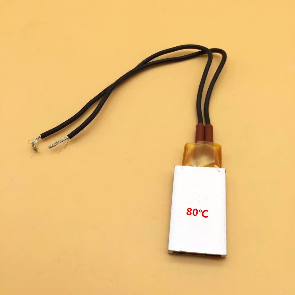 10 шт. AC DC 12 в 80 градусов 220 термостат PTC алюминиевый электрический нагреватель
