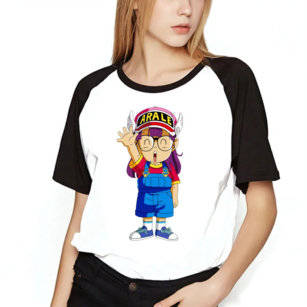 Для женщин футболка Arale Dragon Ball Симпатичные Детские раздавить вычурные печатных Бейсбол девушки футболка