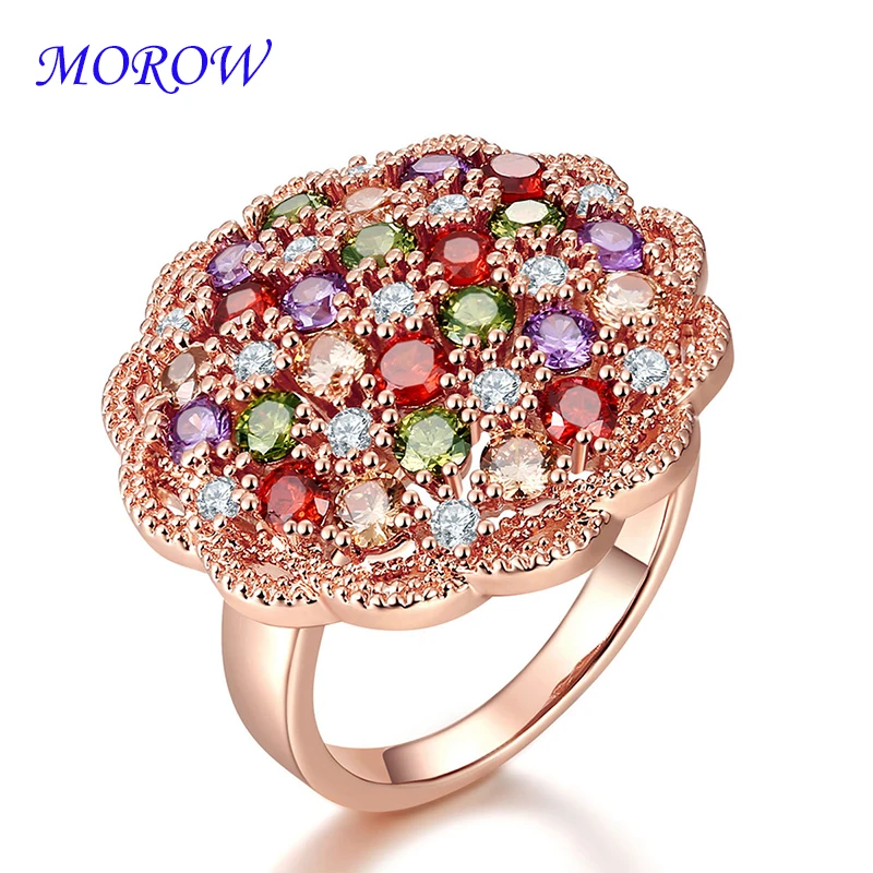 MOROW горячий красочные циркон модное кольцо классический очаровательное на палец