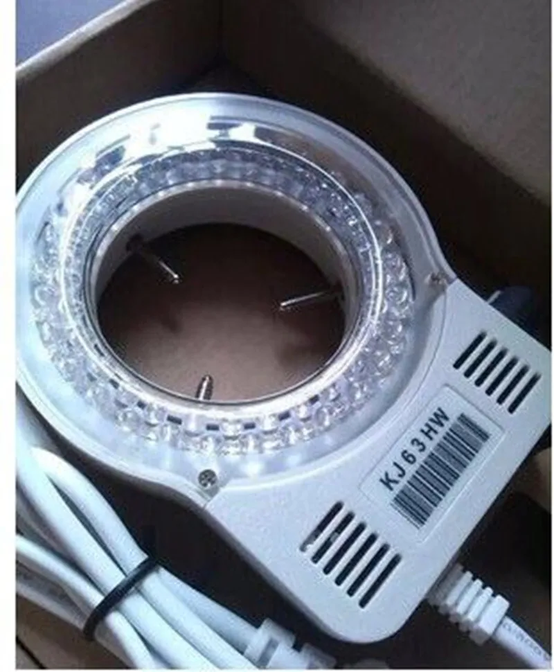 Светодиодный кольцевой светильник для микроскопа 63 мм регулируемый