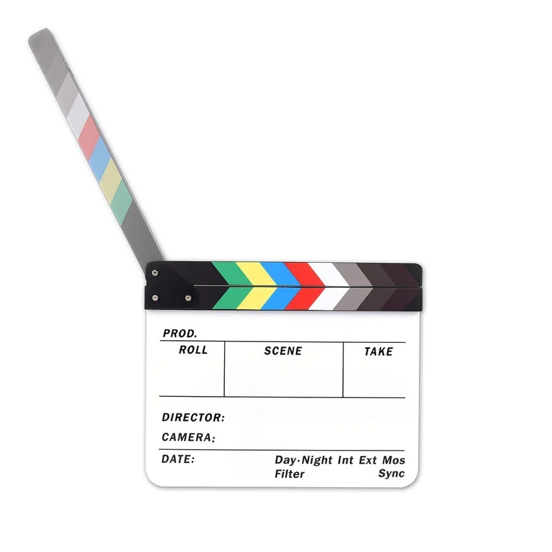 Professional Studio Camera Photography Video Acrylic Dry Erase Director Film Clapboard Clapperboard (9.85x11.8 inch) | Электроника