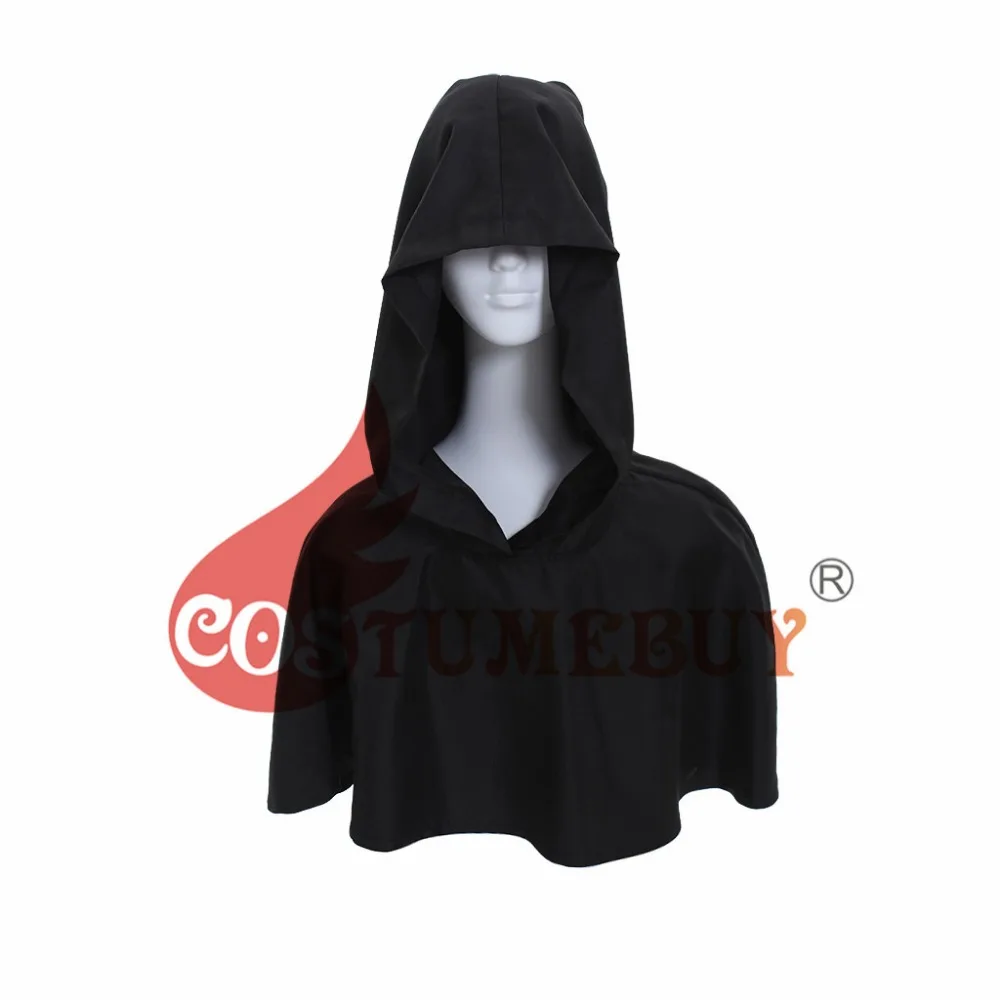 CostumeBuy черный плащ-накидка с капюшоном мантия пальто Wicca Pagan халат средневековый унисекс шаль в винтажном стиле Хэллоуин косплей Ларп костюмы