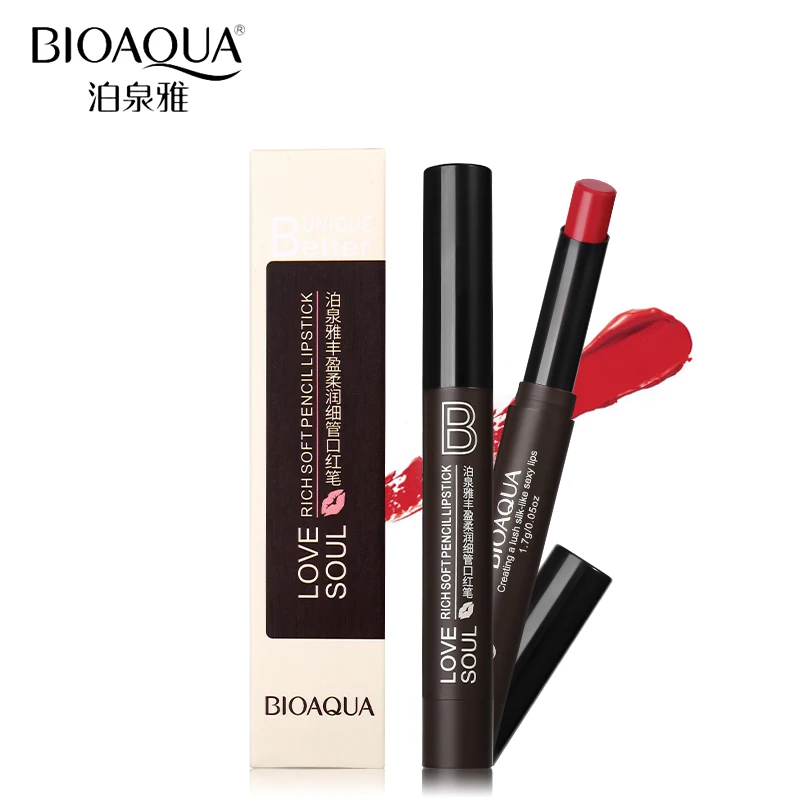 Бренд BIOAQUA, 8 цветов, Увлажняющая губная помада, карандаш, макияж, питательный бальзам, пигмент, Обнаженная матовая губная помада, ручка, стойкая косметика