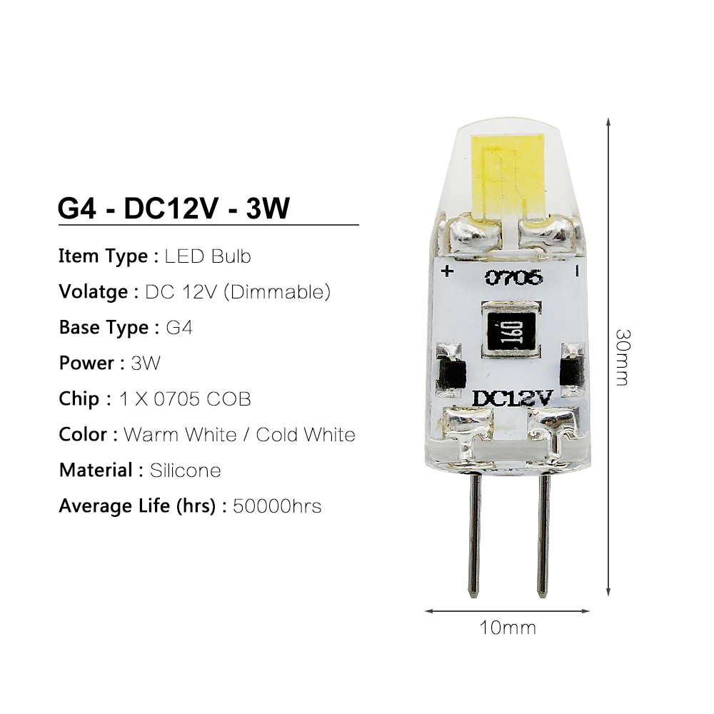3 Вт мини G4 Светодиодная лампа DC 12 В 360 Угол луча led G4 cob лампа люстра для автомобиля рабочий светильник