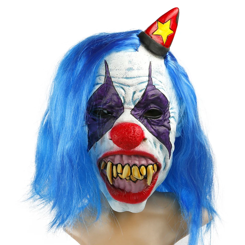 H & D/Новинка маска клоуна для взрослых на Хэллоуин латексная с размытыми волосами