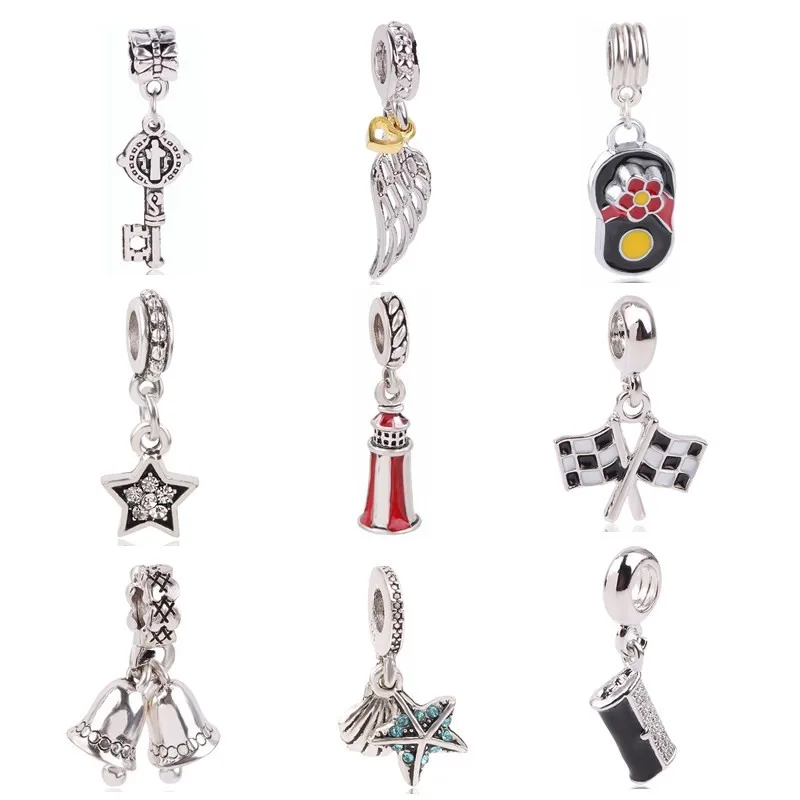 AIFEILI бисер серебряного цвета Маяк перо платье Пингвин Подвеска Шарм для Pandora DIY