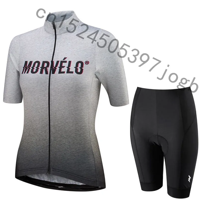 Morvelo для женщин короткий рукав Велоспорт Джерси Pro велосипед Костюмы Шорты для рубашка комплект MTB велосипедный спорт одежда ropa ciclismo 9D Гел