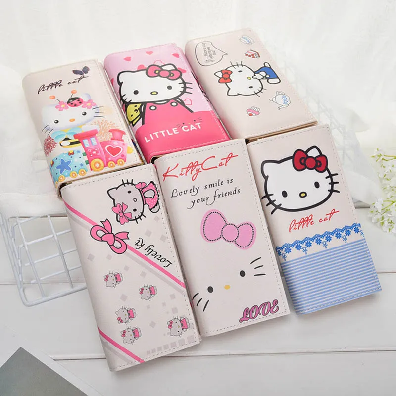 1 шт. милый котенок дамы с длинными кошельки для Для женщин Высокое качество кожа