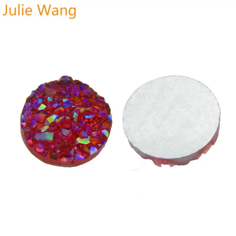 8mm N Julie Wang, 100 шт, 8 мм, резиновые друзы, круглые Кабошоны, камея для шармов, ювелирные браслеты и кулоны, изготовление аксессуаров - Цвет: 8mm N