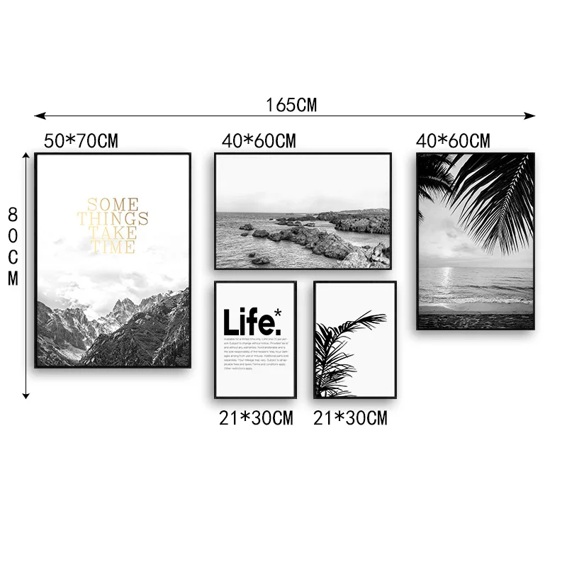 900D Modular Pictures Canvas Painting Landscape Wall For Living Room Nordic Scenery Photography BW007 | Дом и сад