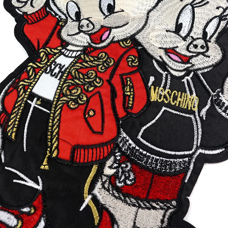 Наклейки с вышитыми нашивками Роза свинка пара diy аксессуары для одежды