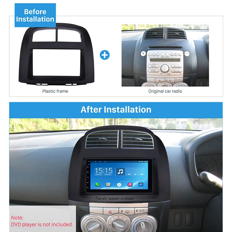 Seicane 2Din черная рамка для монтажа приборной панели 2011 PROTON MYVI /DAIHATSU SIRION /TOYOTA