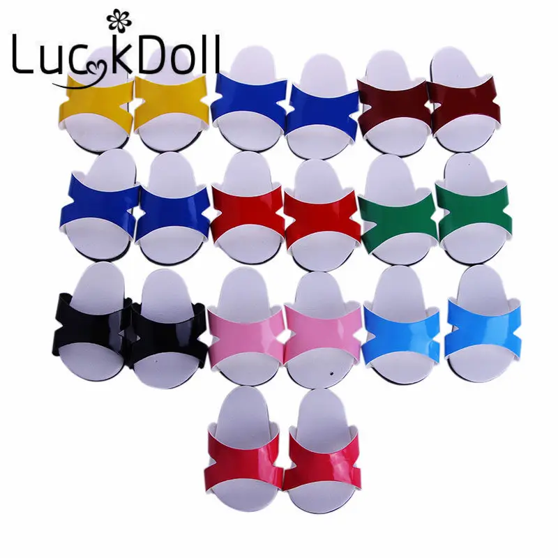 Однотонные симпатичные Тапочки LUCKDOLL подходит для американских кукол 18 дюймов