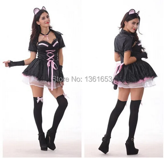 

Платье для женщин и кошек в европейском и американском стиле, Банни кигуруми, костюм для Хэллоуина, карнавальный костюм чертенка, костюм мал...