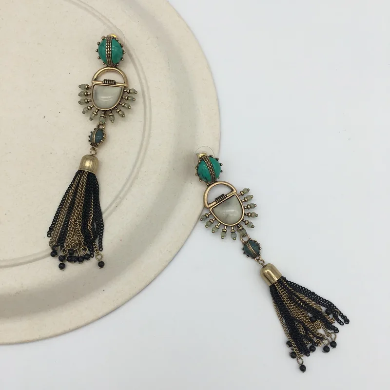 Винтажные богемные длинные Подвесные серьги для женщин ювелирные изделия в
