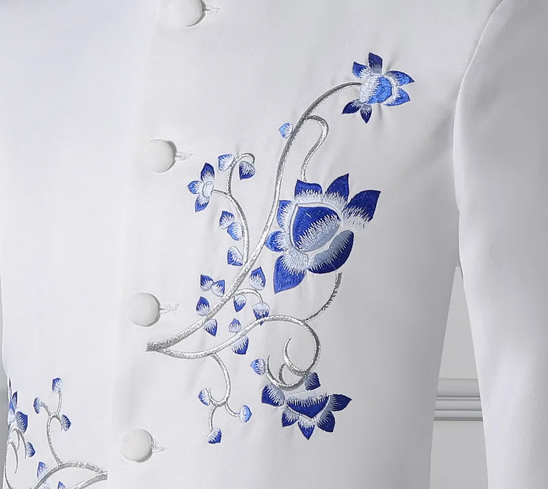 

COCO 2020 men collar dress suit MC host stage 2 pieces of embroidery suits