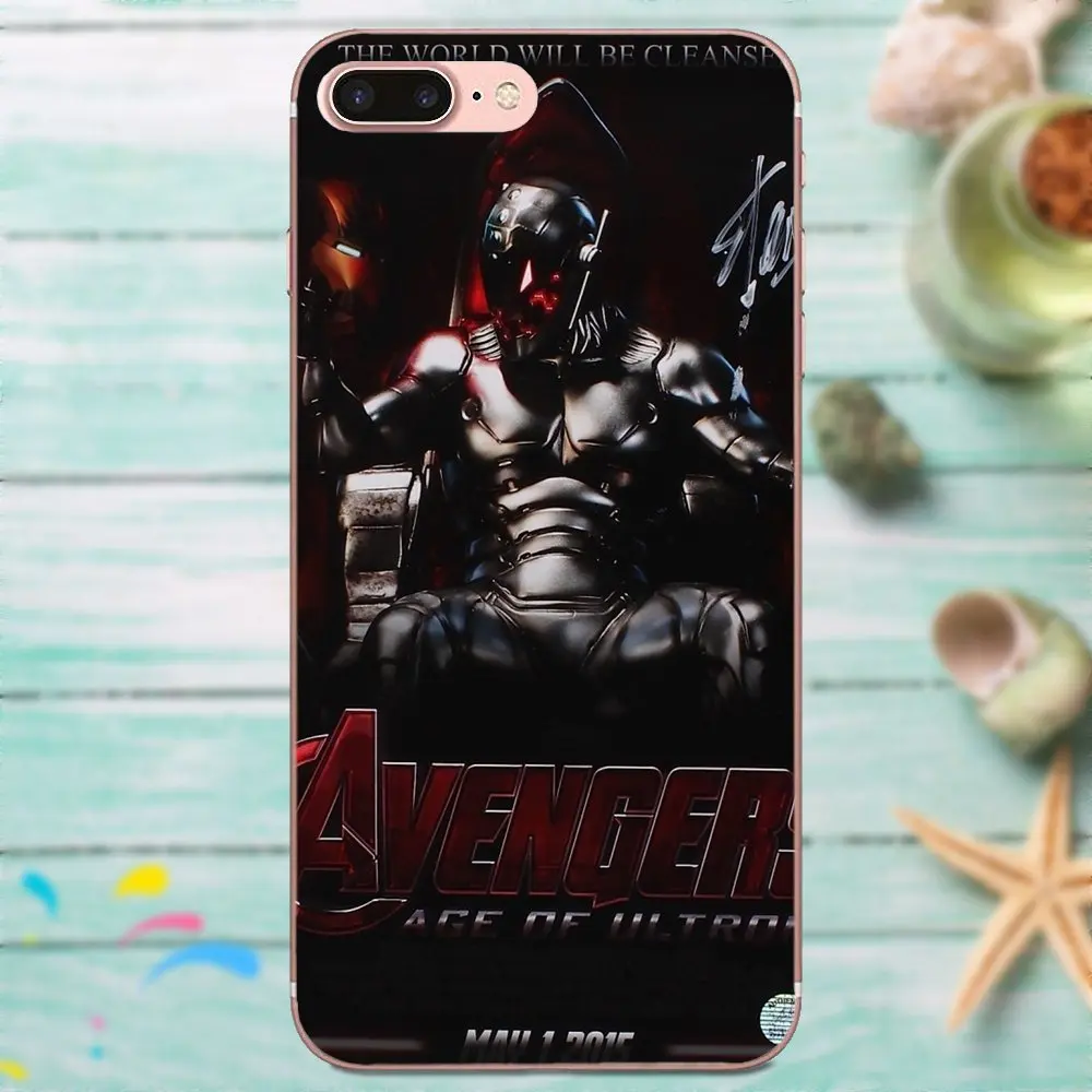 Marvel Avengers Age Of Ultron Black Soft TPU Hot Selling For Apple iPhone X XS Max XR 4 4S 5 5C 5S SE 6 6S 7 8 Plus | Мобильные