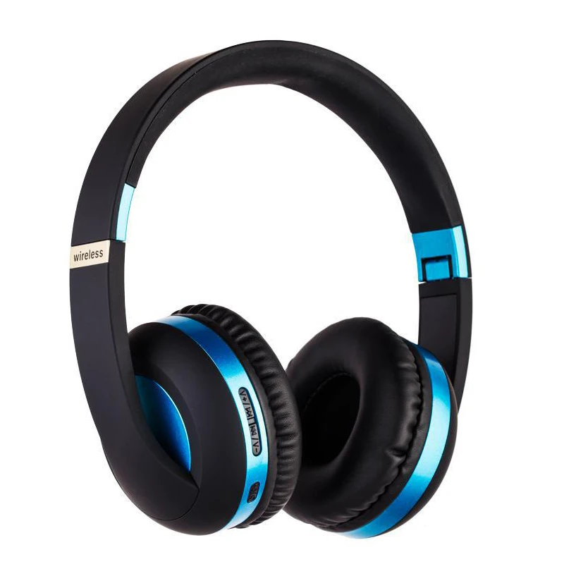 Синий YEINDBOO Bluetooth наушники беспроводные наушники бас спортивные наушники Bluetooth v5.0HiFi наушники Поддержка TF AUX с микрофоном для ПК мобильный телефон лучшие наушники - Цвет: Синий