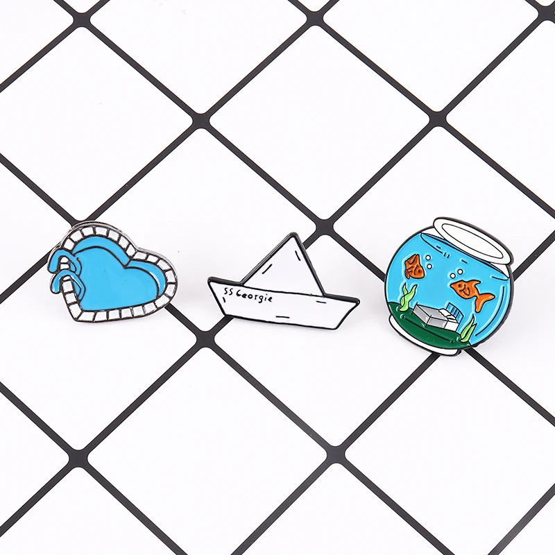 Бабочка для рыбы бумага Оригами штифты лодок морской любитель брошь с отворотом