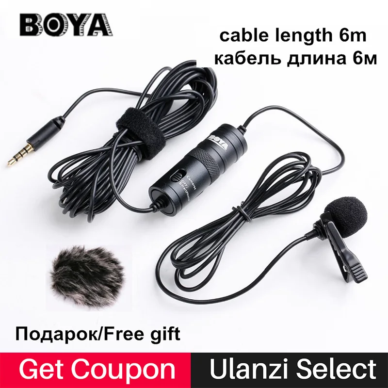 BOYA Петличный Всенаправленный Конденсаторный Микрофон Записи для iPhone DSLR