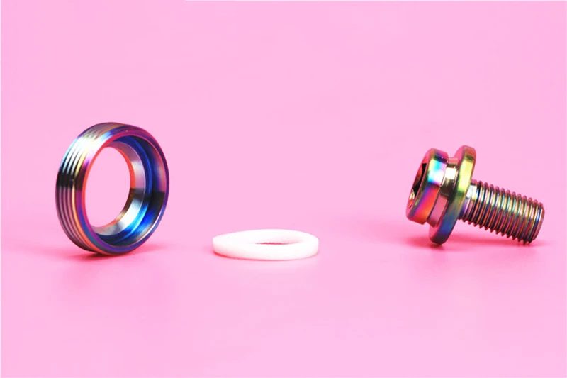 RAINBOW M8* 15 мм велосипед Нижний болт крепления Титан сплав Велоспорт квадратное отверстие Водонепроницаемые Винты для MTB велосипеда Запчасти 3 цвета - Цвет: RAINBOW