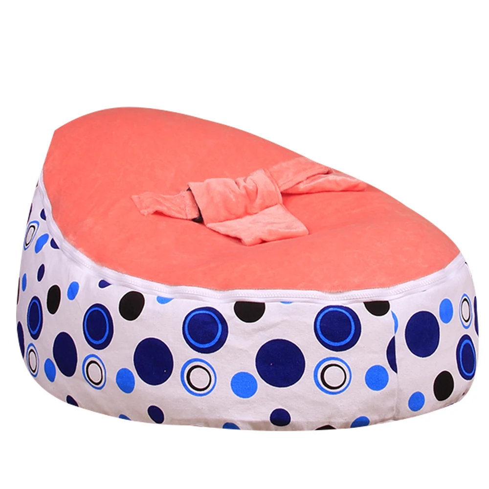 Levmoon средний синий круг печать мешок фасоли стул детская кровать для сна