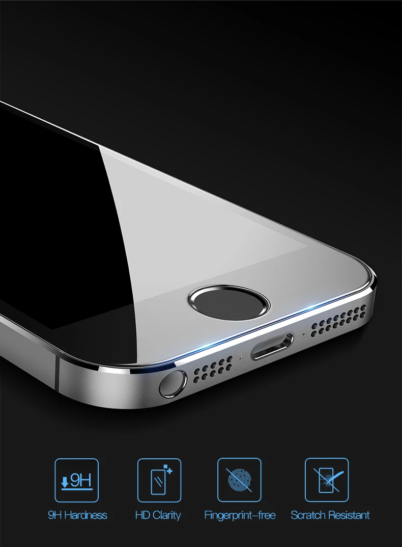 Cafele HD закаленное Стекло для iPhone 5 5S Экран протектор против царапин защитить телефон Флим Для iPhone 5S Стекло Экран протектор