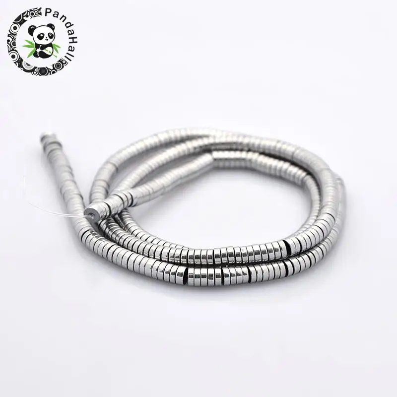

1 Strand Hot Grade A Electroplate Non-Magnetic Hematite Flat Round Beads Strands, Plated, 3x1mm; about 388pcs/strand, 16