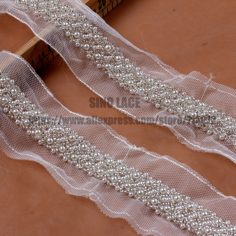 La Belleza Off white silver handmade lace trim 1cm-3cm width wholesale SNT170802-4