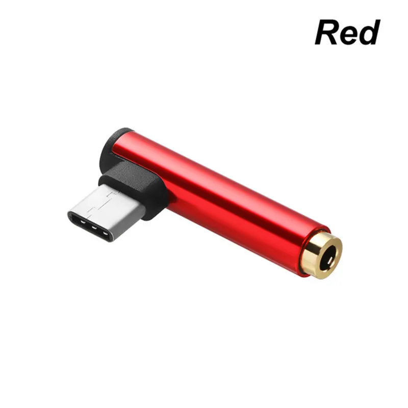 Металлический usb type-C штекер на 3,5 мм гнездо для наушников Usbc type C до 3,5 аудио Aux адаптер для huawei mate 20 Pro Xiaomi Mix 2 - Цвет: Красный