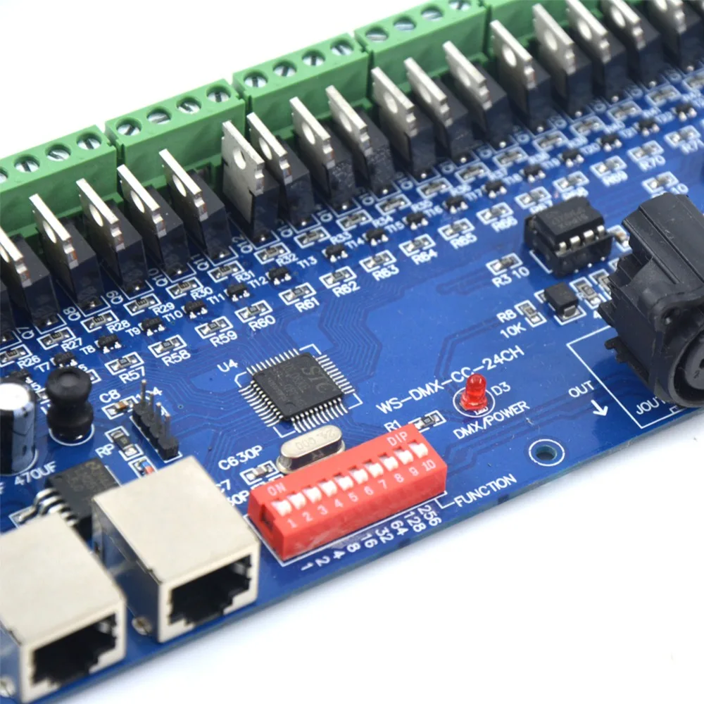 DMX CC 24CH dmx512 Контроллер декодера постоянного напряжения общий катод высокой