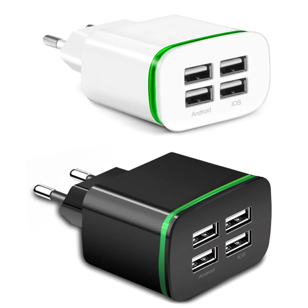 Зарядное устройство SOONHUA с 4 USB портами и светодиодной подсветкой|Зарядные