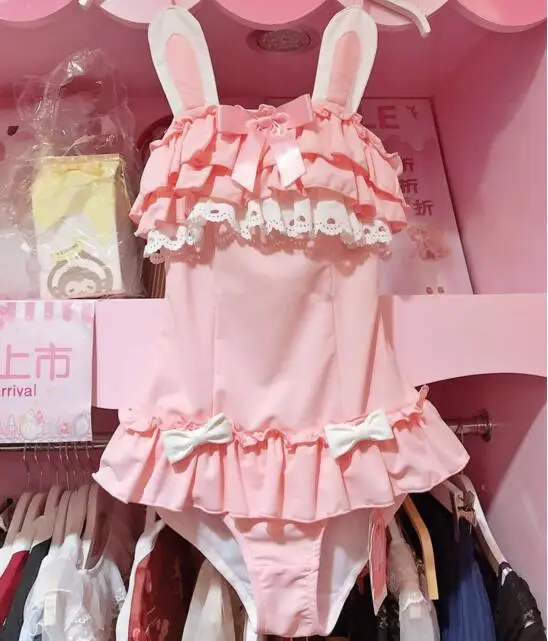 

Купальник Sukumizu, женский купальный костюм Kawaii из японского аниме, Черный кот и пудра, кролик, костюм для косплея, костюм для Евангелиона, купа...