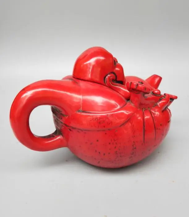 China collectible imitation Resin Smiling Maitreya Buddha teapot crafts statue | Дом и сад