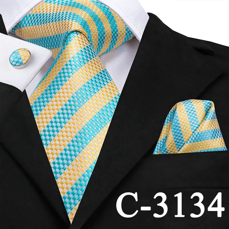 C-3134 C-3176, Шелковый тканый мужской галстук, серый, серебристый, новинка, в полоску, одноцветные, Hanky, запонки, набор, 8,5 см, Классический Бизнес, Свадебный кармашек, квадратный галстук - Цвет: C-3134
