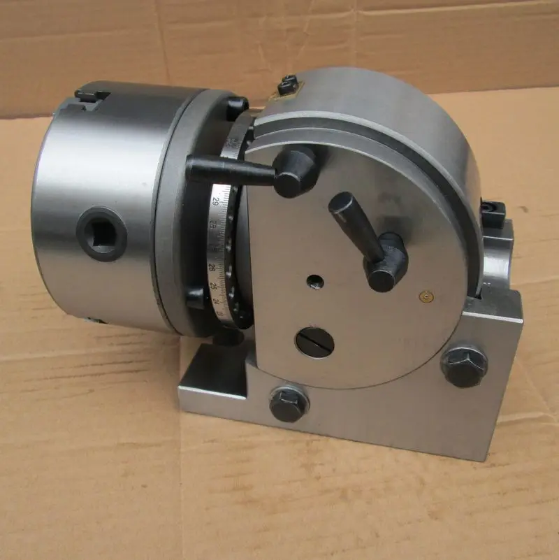 Online 4 Inç 120mmChuck100mm Merkezi Yüksek üç Ayna Aynasını Endeksi Spiral Kafa üç çeneli Ayna Punta CNC Freze Aksesuarları