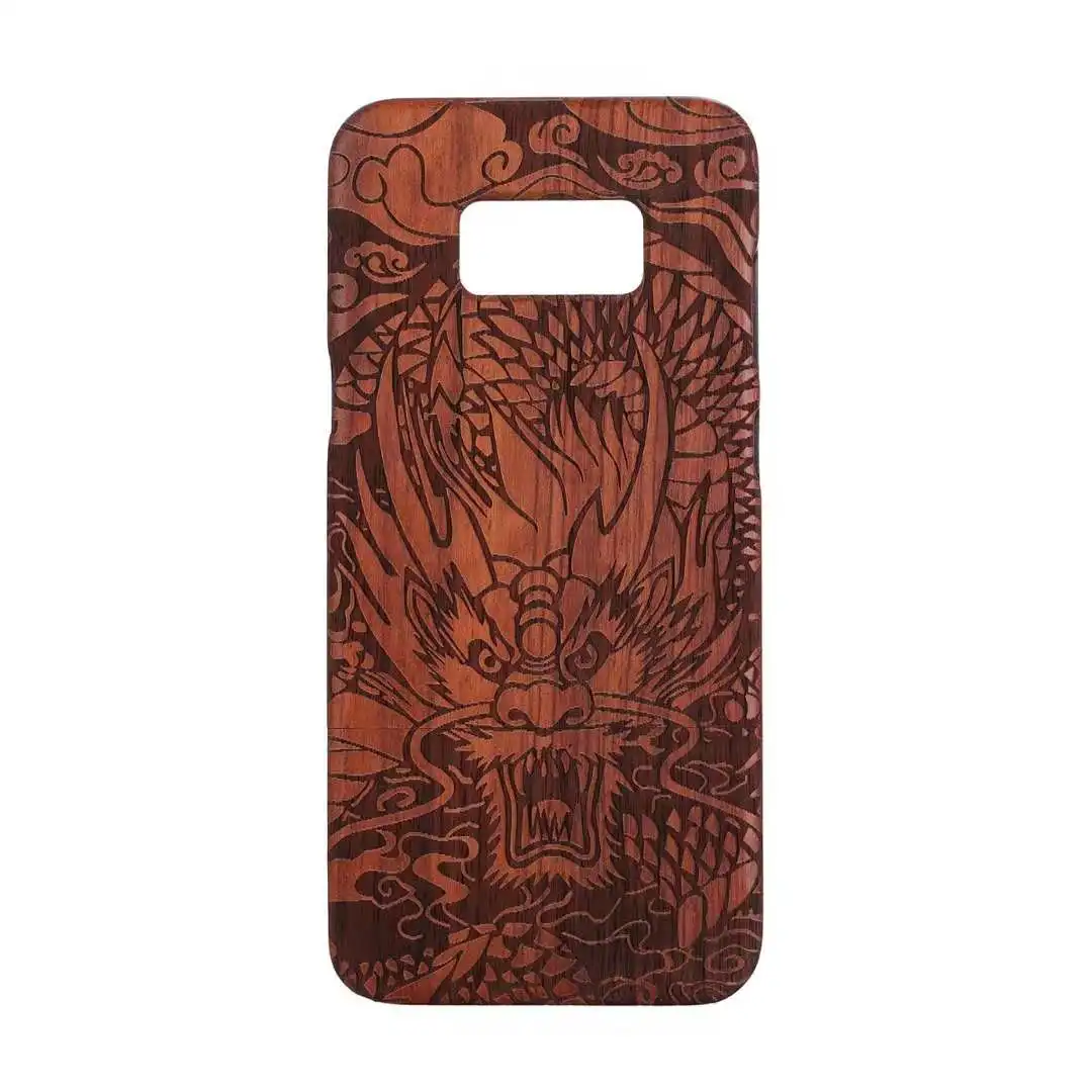 Индийский компас слон тотем узор деревянный чехол для телефона Samsung S9 S8 дракон